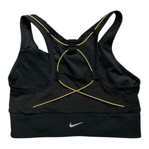 Nike Swoosh Icon Clash Medium-Support Sports Bra – Black/Yellow, Size M
